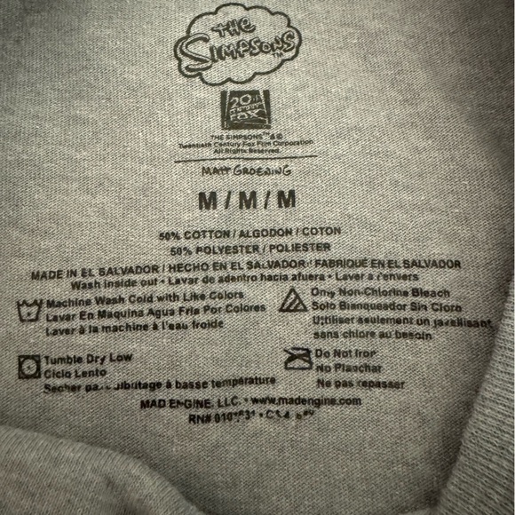 Simpsons Long Sleeve Shirt. Official Simpsons merchandise size M - Picture 3 of 5